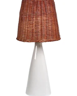 Beliani Lampada da tavolo MADURU Ceramica Bianco Bianco Marrone