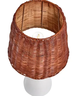 Beliani Lampada da tavolo MADURU Ceramica Bianco Bianco Marrone