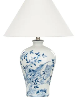 Discount Beliani Lampada da tavolo MAGROS Porcellana Bianco/Blu Bianco Blu