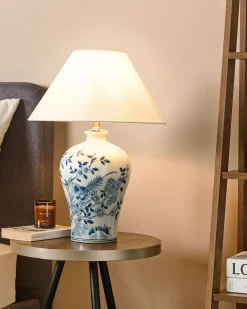 Discount Beliani Lampada da tavolo MAGROS Porcellana Bianco/Blu Bianco Blu