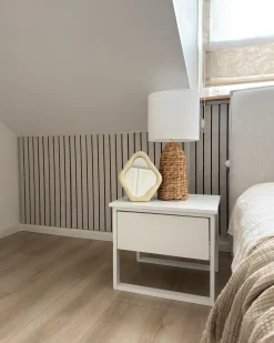 Discount Beliani Lampada da tavolo MAHAWELI Giacinto d'acqua Naturale Bianco Naturale