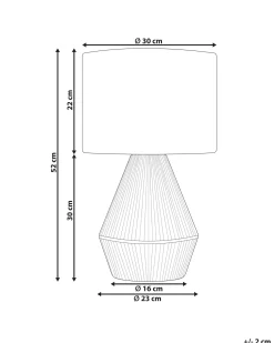 Best Beliani Lampada da tavolo MALEWA Corda di carta Naturale Bianco Marrone