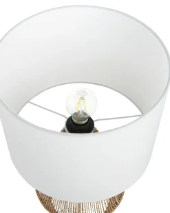 Best Beliani Lampada da tavolo MALEWA Corda di carta Naturale Bianco Marrone