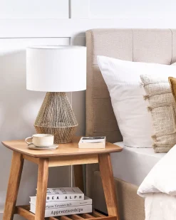 Best Beliani Lampada da tavolo MALEWA Corda di carta Naturale Bianco Marrone