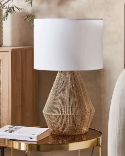 Best Beliani Lampada da tavolo MALEWA Corda di carta Naturale Bianco Marrone