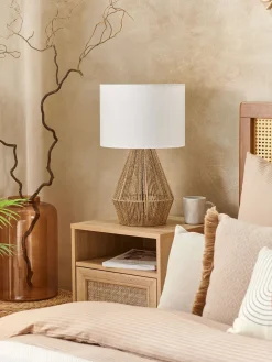 Best Beliani Lampada da tavolo MALEWA Corda di carta Naturale Bianco Marrone