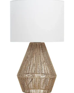 Best Beliani Lampada da tavolo MALEWA Corda di carta Naturale Bianco Marrone