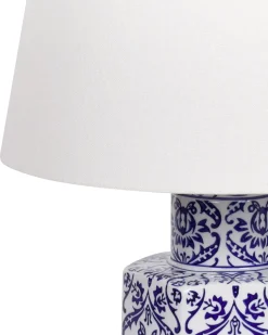 Online Beliani Lampada da tavolo MARCELIN Porcellana Bianco/Blu Bianco Blu