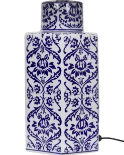 Online Beliani Lampada da tavolo MARCELIN Porcellana Bianco/Blu Bianco Blu