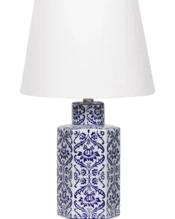 Online Beliani Lampada da tavolo MARCELIN Porcellana Bianco/Blu Bianco Blu
