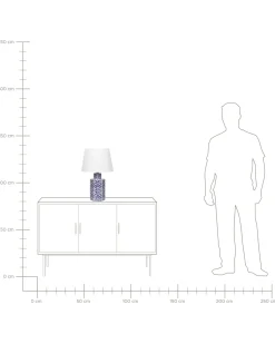 Online Beliani Lampada da tavolo MARCELIN Porcellana Bianco/Blu Bianco Blu