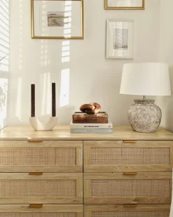 Sale Beliani Lampada da tavolo MAREB Ceramica Beige Bianco Beige