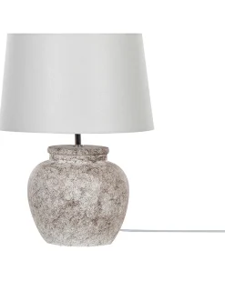 Sale Beliani Lampada da tavolo MAREB Ceramica Beige Bianco Beige