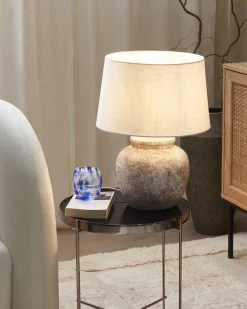 Sale Beliani Lampada da tavolo MAREB Ceramica Beige Bianco Beige