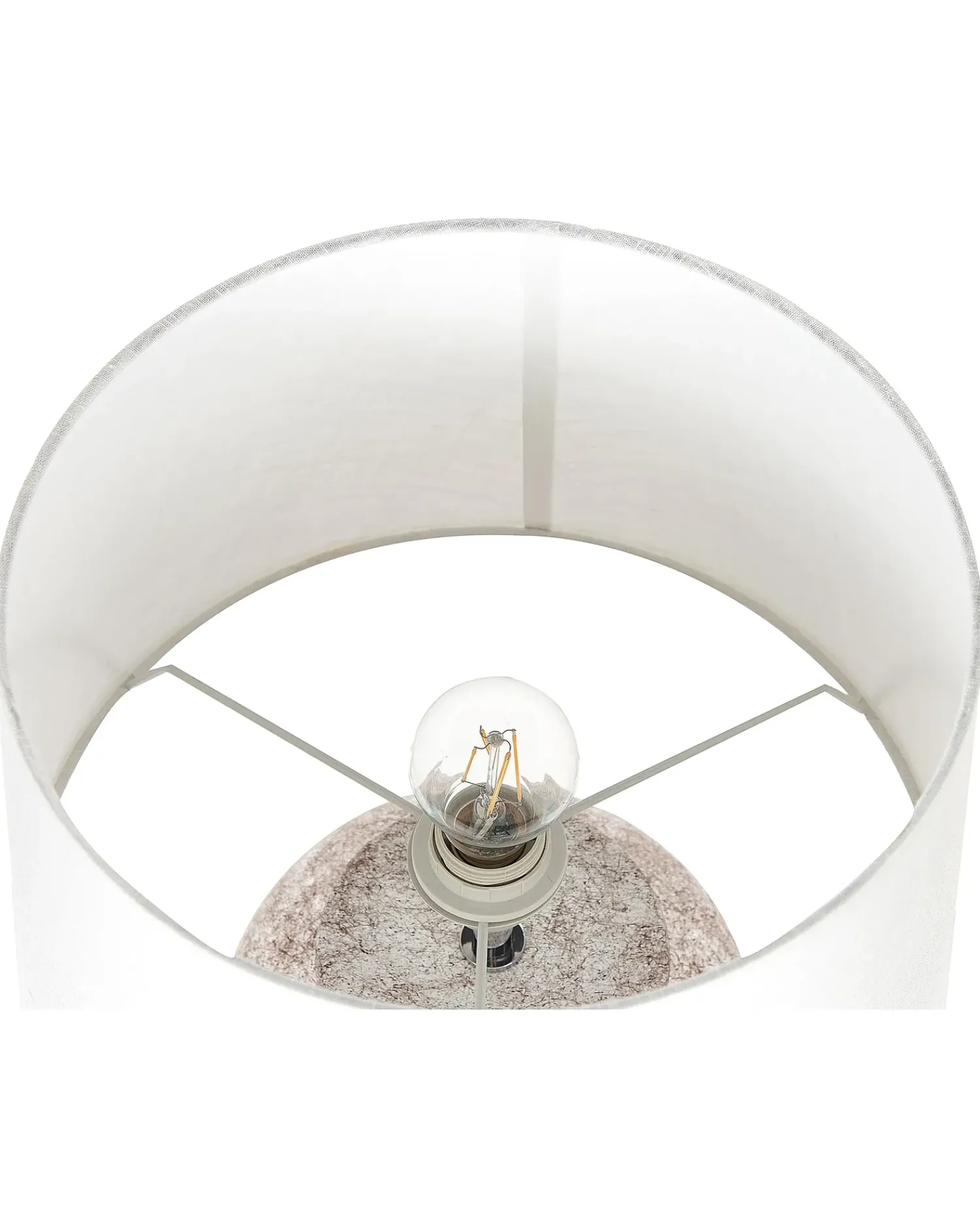 Sale Beliani Lampada da tavolo MAREB Ceramica Beige Bianco Beige