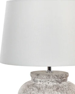 Sale Beliani Lampada da tavolo MAREB Ceramica Beige Bianco Beige