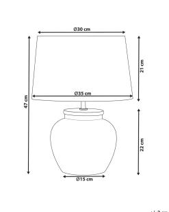 Sale Beliani Lampada da tavolo MAREB Ceramica Beige Bianco Beige
