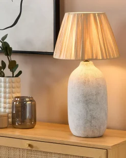 New Beliani Lampada da tavolo MATILDE Ceramica Grigio Beige Grigio