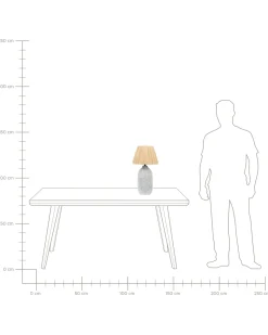 New Beliani Lampada da tavolo MATILDE Ceramica Grigio Beige Grigio