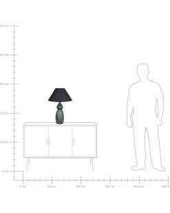 Outlet Beliani Lampada da tavolo MATINA Ceramica Nero Blu Nero