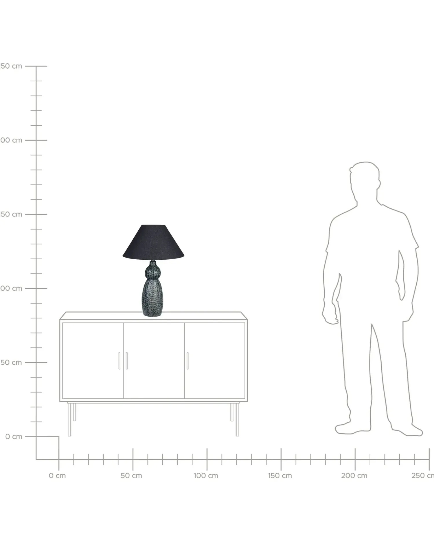 Outlet Beliani Lampada da tavolo MATINA Ceramica Nero Blu Nero