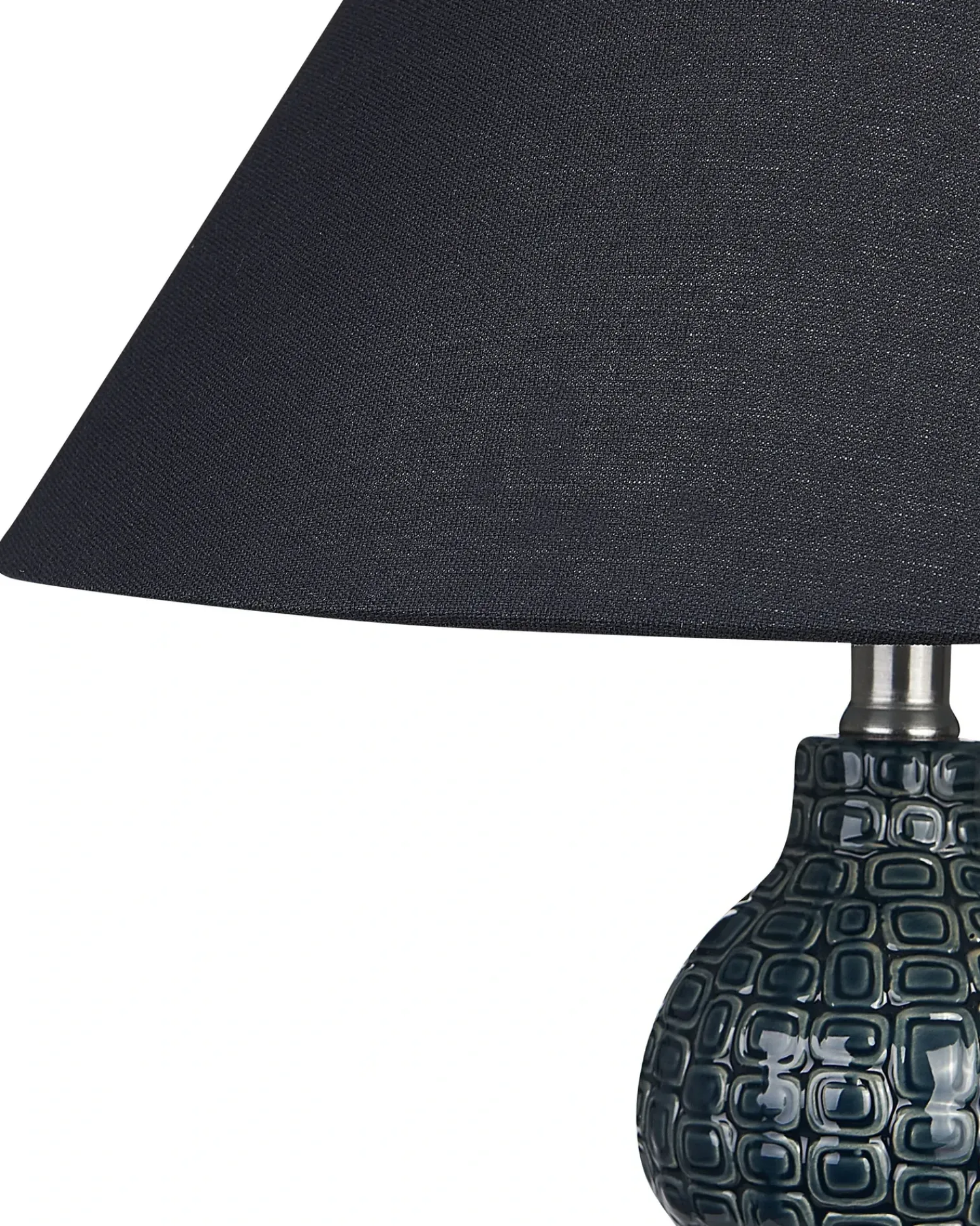 Outlet Beliani Lampada da tavolo MATINA Ceramica Nero Blu Nero