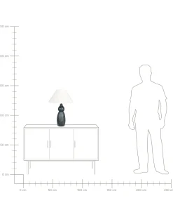 Sale Beliani Lampada da tavolo MATINA Ceramica Bianco Bianco Blu