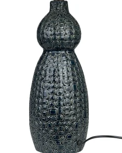 Sale Beliani Lampada da tavolo MATINA Ceramica Bianco Bianco Blu