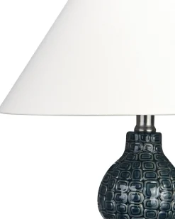 Sale Beliani Lampada da tavolo MATINA Ceramica Bianco Bianco Blu