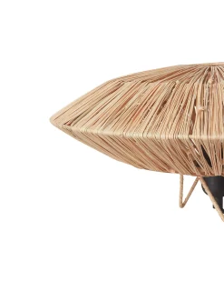 Beliani Lampada da tavolo MENTIRI Vimini Naturale Naturale Nero