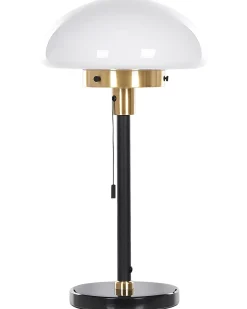 Best Beliani Lampada da tavolo MINIJA Metallo Nero Bianco Oro Nero