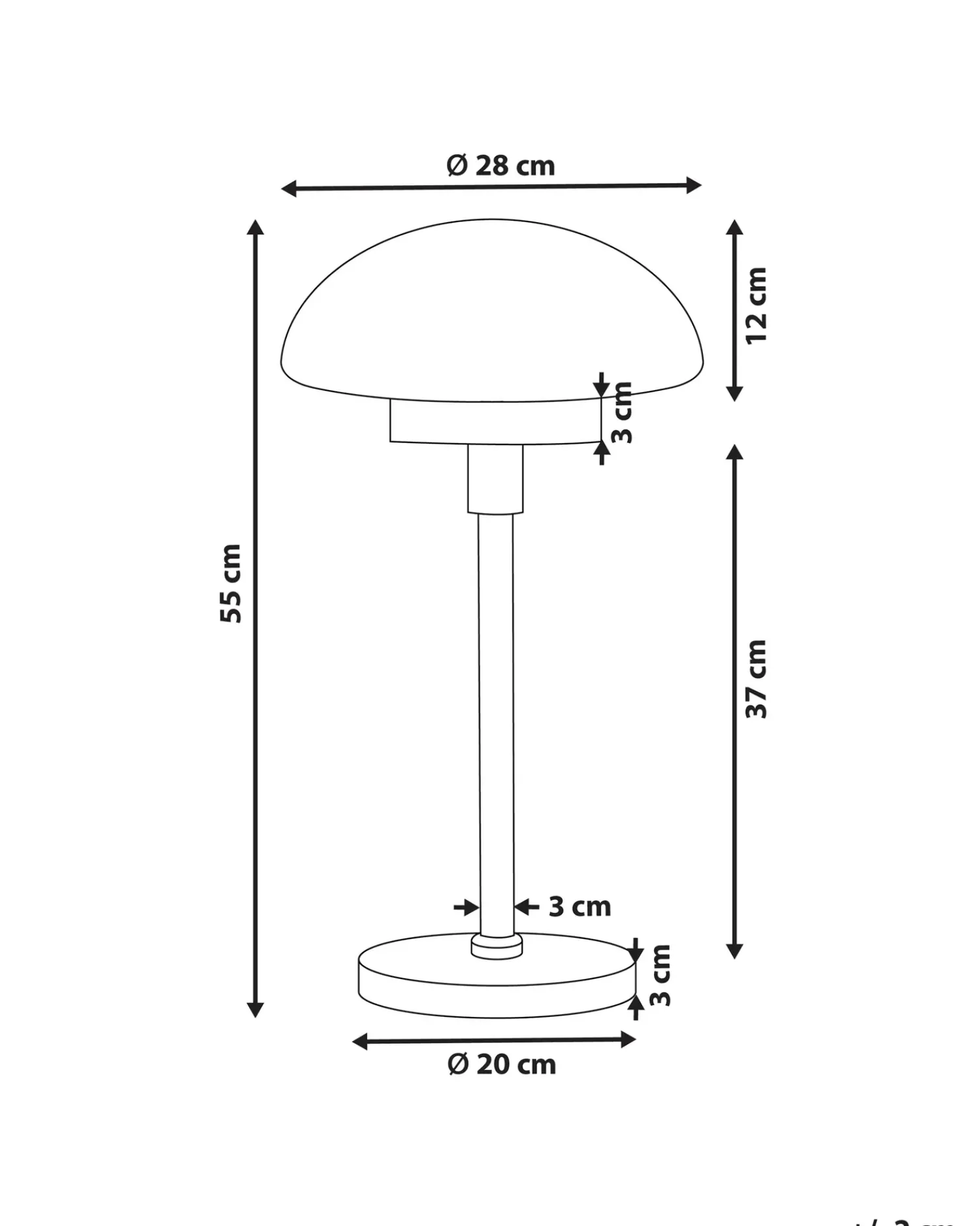 Best Beliani Lampada da tavolo MINIJA Metallo Nero Bianco Oro Nero