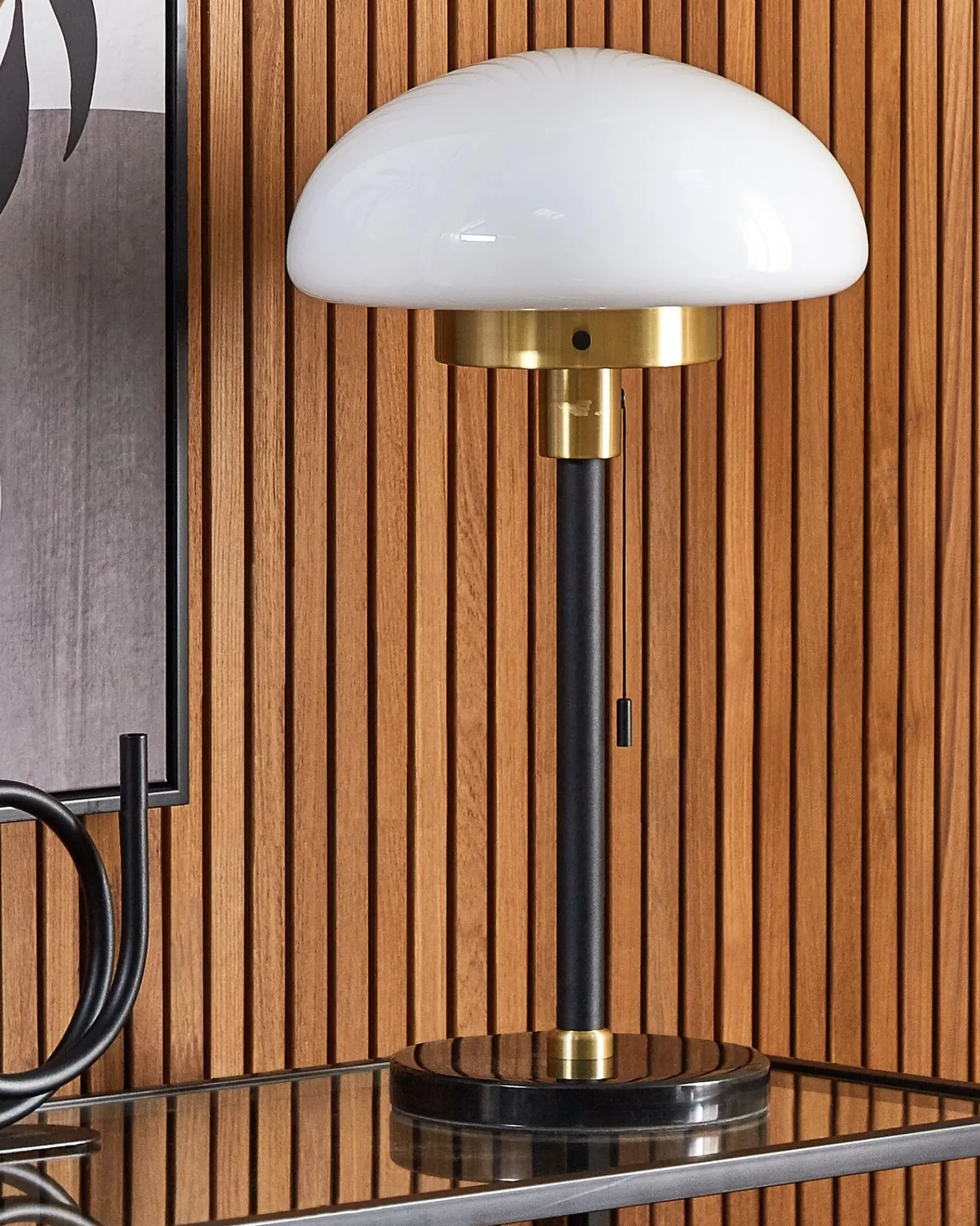 Best Beliani Lampada da tavolo MINIJA Metallo Nero Bianco Oro Nero