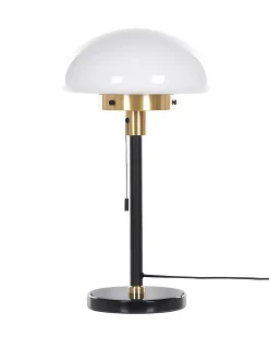 Best Beliani Lampada da tavolo MINIJA Metallo Nero Bianco Oro Nero