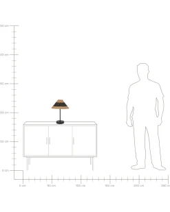 Hot Beliani Lampada da tavolo MOMBA Corda di carta Nero Beige Nero
