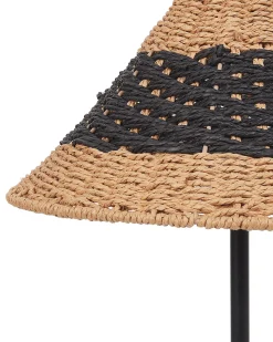 Hot Beliani Lampada da tavolo MOMBA Corda di carta Nero Beige Nero