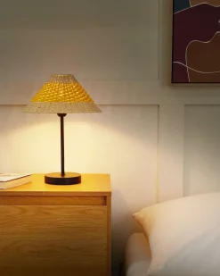 Best Beliani Lampada da tavolo MOMBA Corda di carta Giallo Beige Giallo Nero