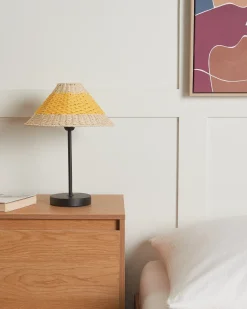 Best Beliani Lampada da tavolo MOMBA Corda di carta Giallo Beige Giallo Nero