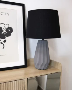 Best Beliani Lampada da tavolo MONTAGUA Ceramica Grigio Grigio Nero