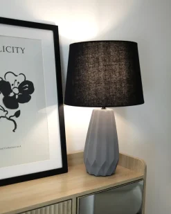 Best Beliani Lampada da tavolo MONTAGUA Ceramica Grigio Grigio Nero