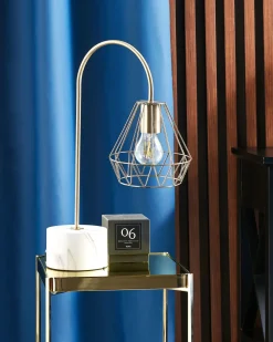 Beliani Lampada da tavolo MOONI Metallo Ottone Bianco Ottone