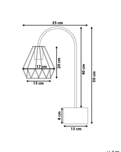 Beliani Lampada da tavolo MOONI Metallo Ottone Bianco Ottone