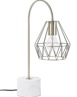 Beliani Lampada da tavolo MOONI Metallo Ottone Bianco Ottone