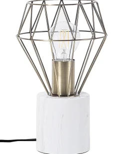 Best Beliani Lampada da tavolo MOONI Metallo Ottone Bianco Ottone