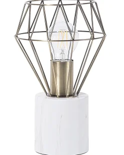 Best Beliani Lampada da tavolo MOONI Metallo Ottone Bianco Ottone