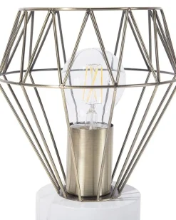 Best Beliani Lampada da tavolo MOONI Metallo Ottone Bianco Ottone