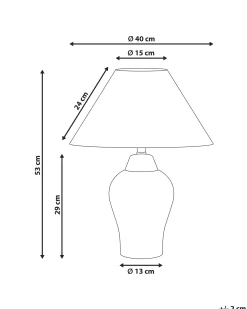 Outlet Beliani Lampada da tavolo MORACA Porcellana Bianco/Blu Arancione Bianco Blu