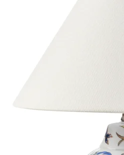 Outlet Beliani Lampada da tavolo MORACA Porcellana Bianco/Blu Arancione Bianco Blu