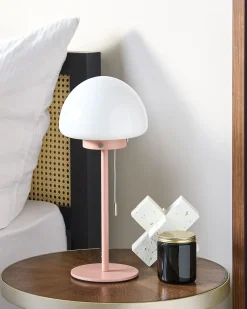 New Beliani Lampada da tavolo MORUGA Metallo Rosa Bianco Rosa