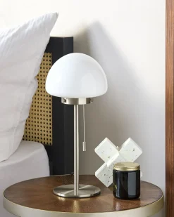 Sale Beliani Lampada da tavolo MORUGA Metallo Argento Bianco Argento